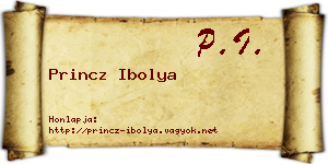 Princz Ibolya névjegykártya